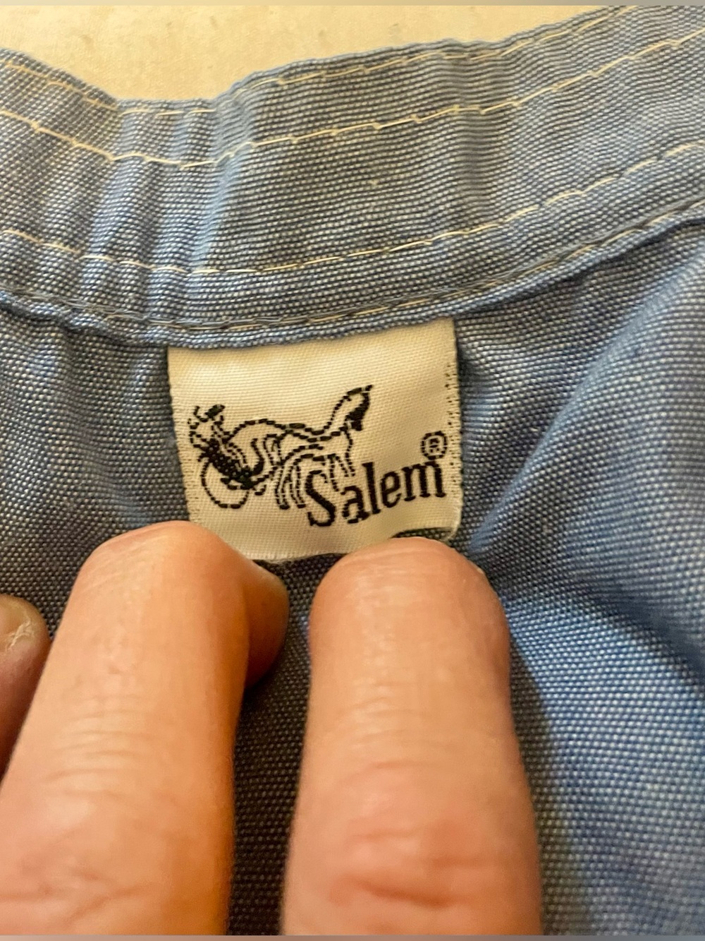 Vintage Chambray Side Button A-Line Skirt - Picture 5 of 9